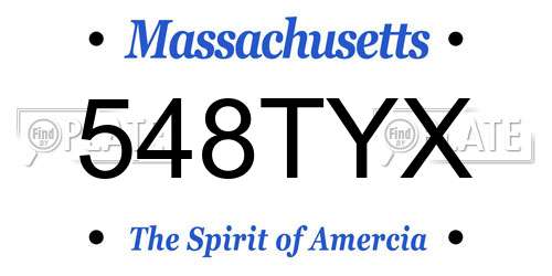 548TYX Massachusetts License Plate