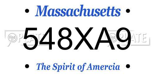 548XA9 Massachusetts License Plate