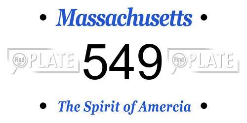 549 Massachusetts License Plate