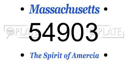54903 Massachusetts License Plate
