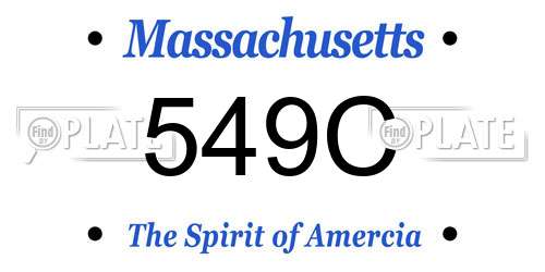 549C Massachusetts License Plate