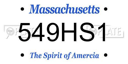 549HS1 Massachusetts License Plate