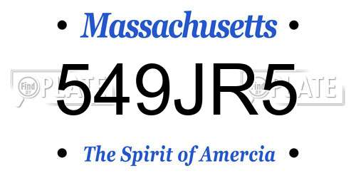 549JR5 Massachusetts License Plate