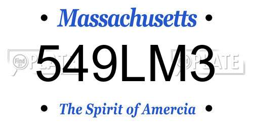 549LM3 Massachusetts License Plate