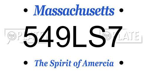 549LS7 Massachusetts License Plate