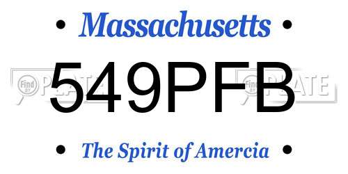 549PFB Massachusetts License Plate