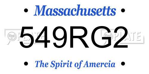 549RG2 Massachusetts License Plate