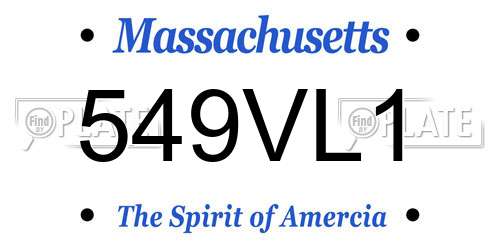 549VL1 Massachusetts License Plate