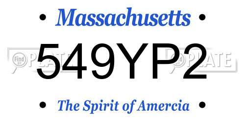 549YP2 Massachusetts License Plate