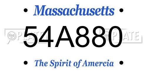 54A880 Massachusetts License Plate