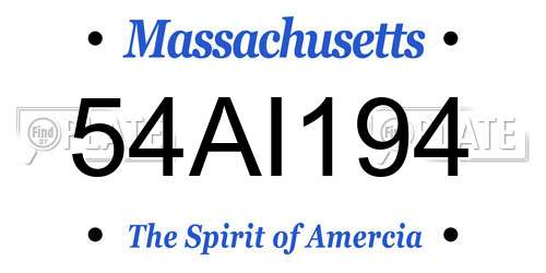 54AI194 Massachusetts License Plate