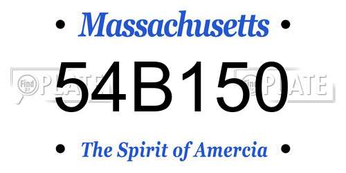 54B150 Massachusetts License Plate