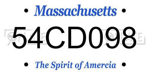 54CD098 Massachusetts License Plate