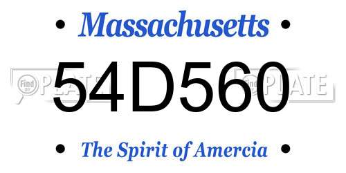 54D560 Massachusetts License Plate