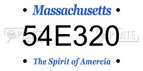 54E320 Massachusetts License Plate
