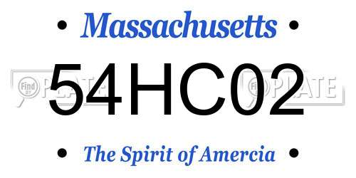 54HC02 Massachusetts License Plate