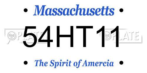 54HT11 Massachusetts License Plate