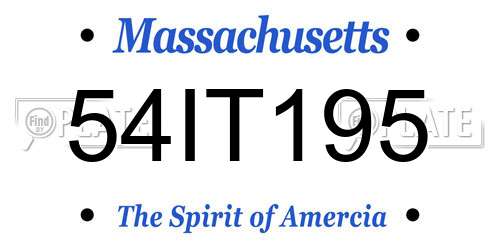 54IT195 Massachusetts License Plate