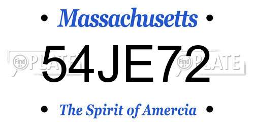 54JE72 Massachusetts License Plate
