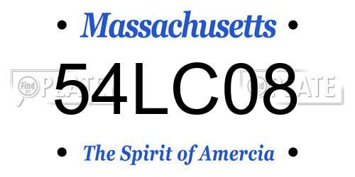 54LC08 Massachusetts License Plate