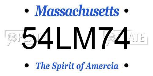 54LM74 Massachusetts License Plate