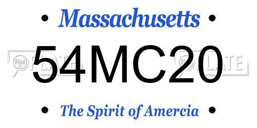 54MC20 Massachusetts License Plate