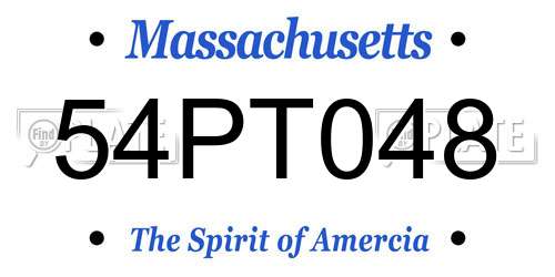 54PT048 Massachusetts License Plate