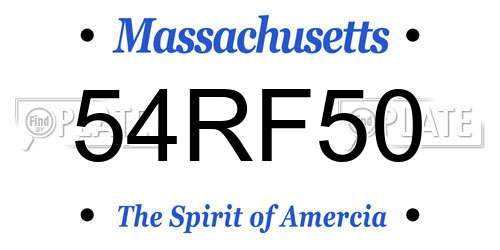 54RF50 Massachusetts License Plate