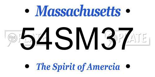 54SM37 Massachusetts License Plate