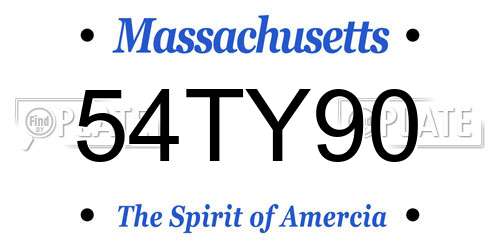 54TY90 Massachusetts License Plate