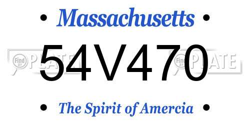 54V470 Massachusetts License Plate