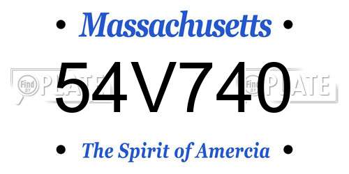 54V740 Massachusetts License Plate