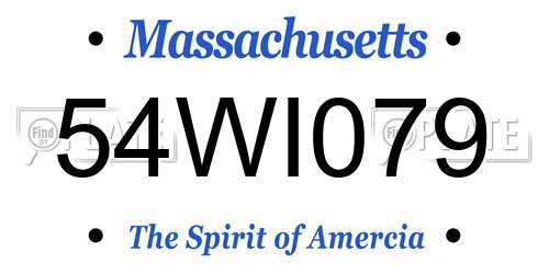 54WI079 Massachusetts License Plate