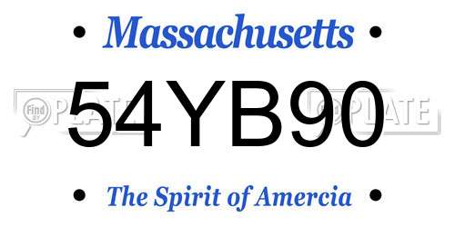 54YB90 Massachusetts License Plate