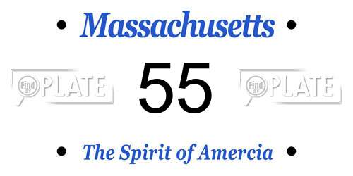 55 Massachusetts License Plate