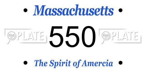 550 Massachusetts License Plate