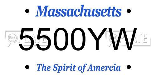 5500YW Massachusetts License Plate