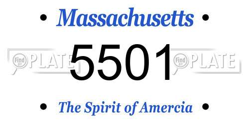 5501 Massachusetts License Plate