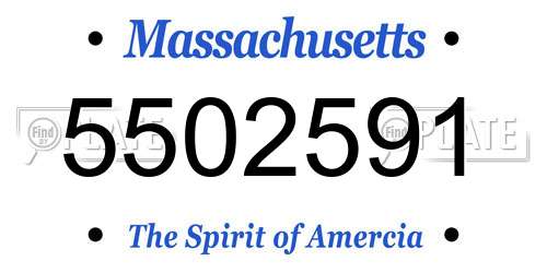 5502591 Massachusetts License Plate