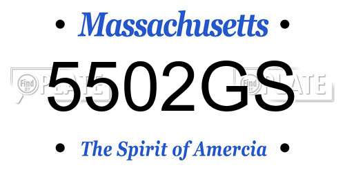 5502GS Massachusetts License Plate