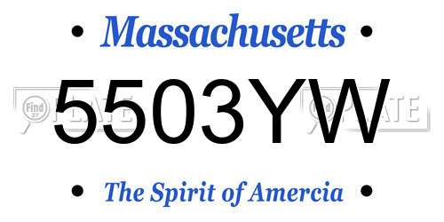 5503YW Massachusetts License Plate