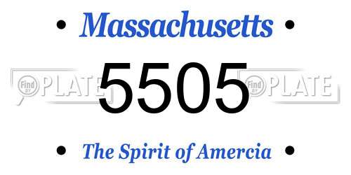 5505 Massachusetts License Plate