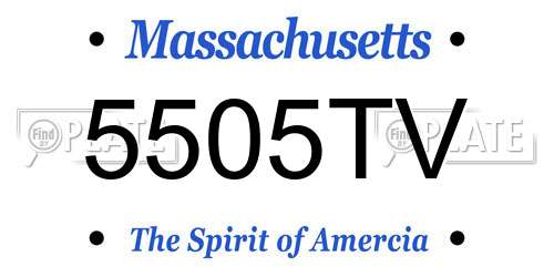 5505TV Massachusetts License Plate