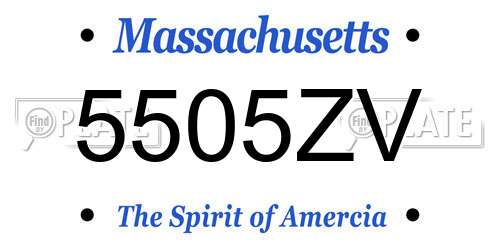 5505ZV Massachusetts License Plate
