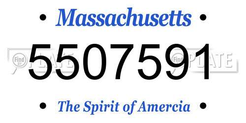 5507591 Massachusetts License Plate