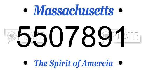 5507891 Massachusetts License Plate