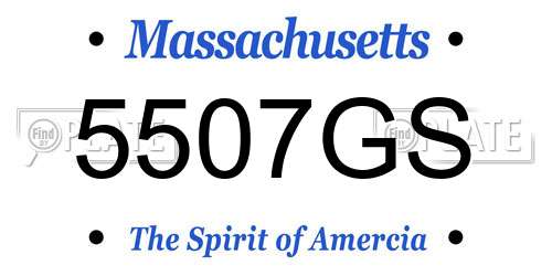 5507GS Massachusetts License Plate