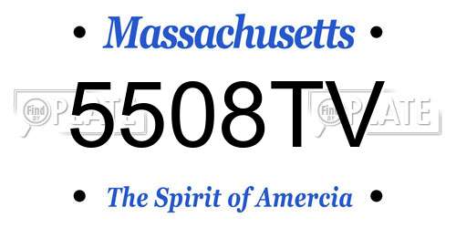 5508TV Massachusetts License Plate