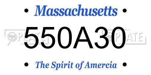 550A30 Massachusetts License Plate