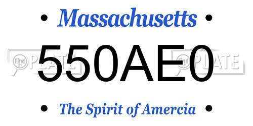 550AE0 Massachusetts License Plate